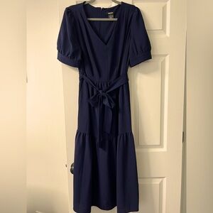 DKNY Navy Midi Dress with Belt